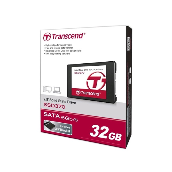 Transcend 2.5" SSD SATA III 32GB Solid State Disk SSD370 7mm